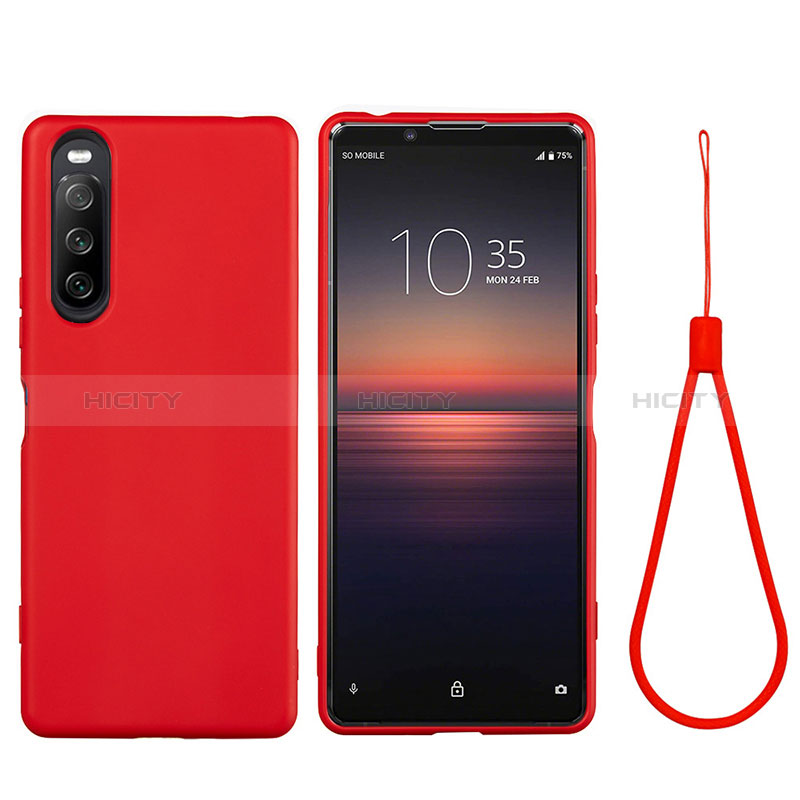 Silikon Hülle Handyhülle Ultra Dünn Flexible Schutzhülle 360 Grad Ganzkörper Tasche S01 für Sony Xperia 10 III Lite Rot Plus