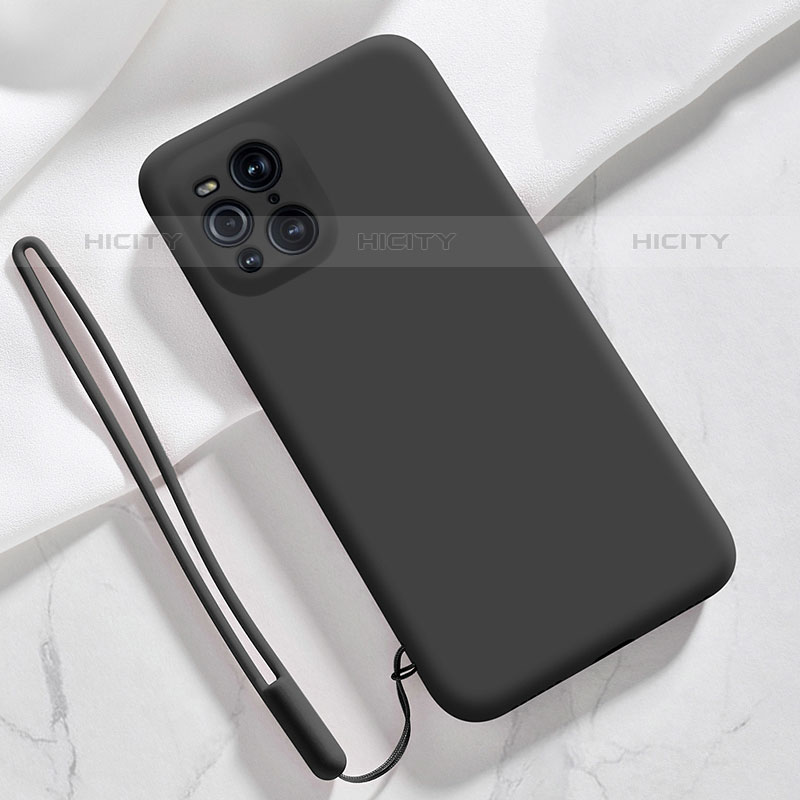 Silikon Hülle Handyhülle Ultra Dünn Flexible Schutzhülle 360 Grad Ganzkörper Tasche S02 für Oppo Find X3 Pro 5G Schwarz Plus