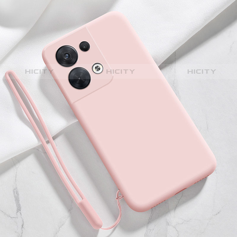 Silikon Hülle Handyhülle Ultra Dünn Flexible Schutzhülle 360 Grad Ganzkörper Tasche S02 für Oppo Reno8 5G Rosa Plus