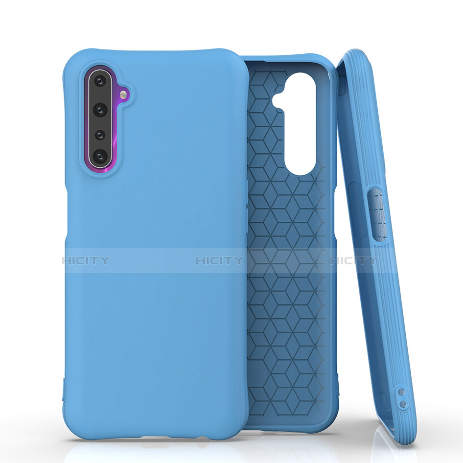 Silikon Hülle Handyhülle Ultra Dünn Flexible Schutzhülle 360 Grad Ganzkörper Tasche S02 für Realme 6 Pro Hellblau