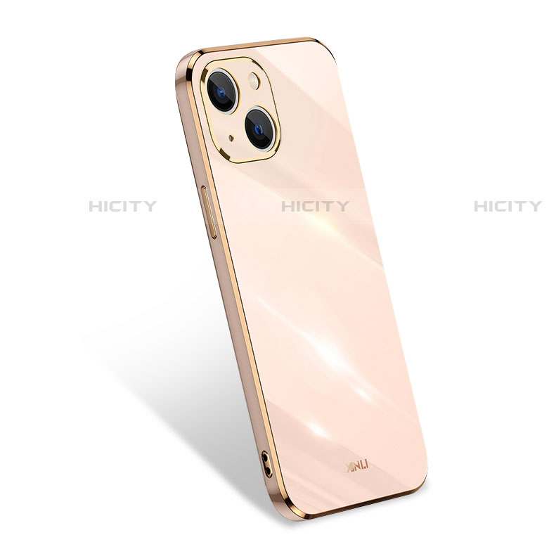 Silikon Hülle Handyhülle Ultra Dünn Flexible Schutzhülle 360 Grad Ganzkörper Tasche S03 für Apple iPhone 13 Mini Gold