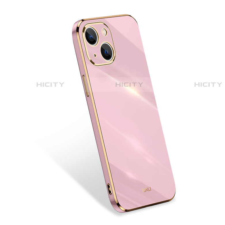 Silikon Hülle Handyhülle Ultra Dünn Flexible Schutzhülle 360 Grad Ganzkörper Tasche S03 für Apple iPhone 14 Plus Rosegold Plus