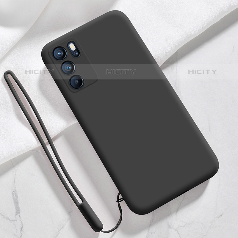 Silikon Hülle Handyhülle Ultra Dünn Flexible Schutzhülle 360 Grad Ganzkörper Tasche S03 für Oppo Reno6 Pro 5G India Schwarz