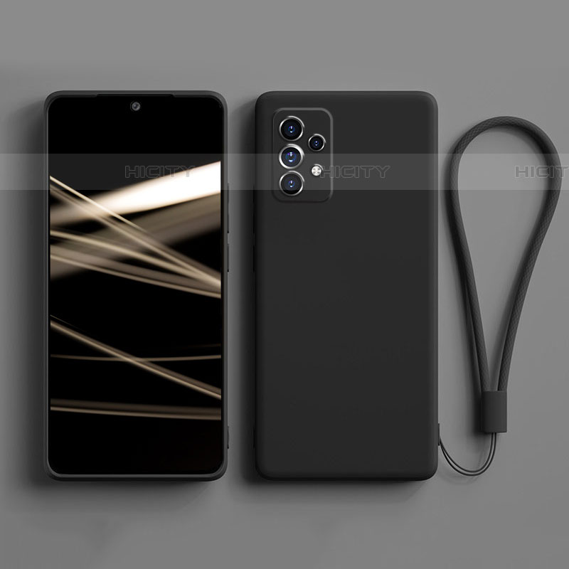 Silikon Hülle Handyhülle Ultra Dünn Flexible Schutzhülle 360 Grad Ganzkörper Tasche S03 für Samsung Galaxy A52 5G Schwarz