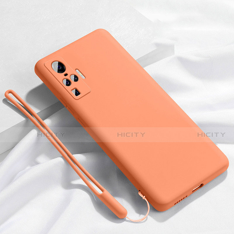 Silikon Hülle Handyhülle Ultra Dünn Flexible Schutzhülle 360 Grad Ganzkörper Tasche S03 für Vivo X50 Pro 5G Orange