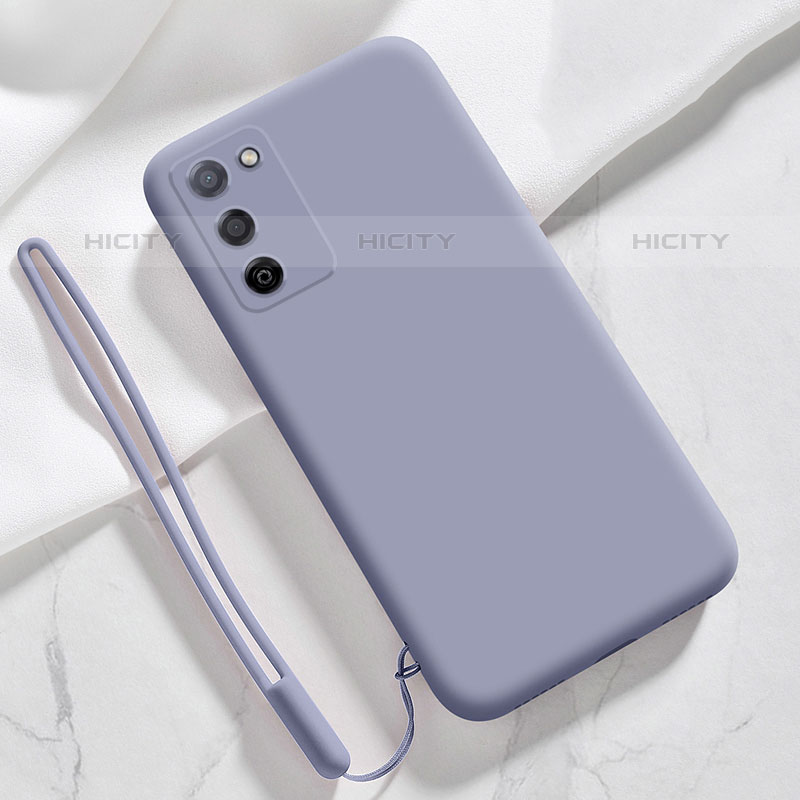 Silikon Hülle Handyhülle Ultra Dünn Flexible Schutzhülle 360 Grad Ganzkörper Tasche S05 für Oppo A53s 5G Lavendel Grau