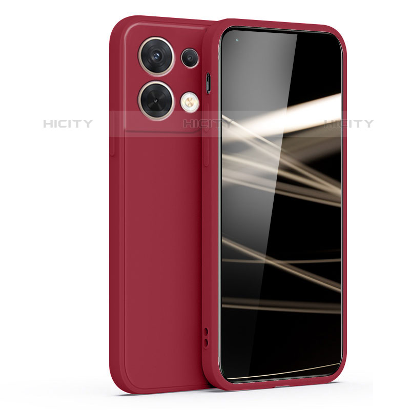 Silikon Hülle Handyhülle Ultra Dünn Flexible Schutzhülle 360 Grad Ganzkörper Tasche S05 für Oppo Reno8 5G Rot Plus