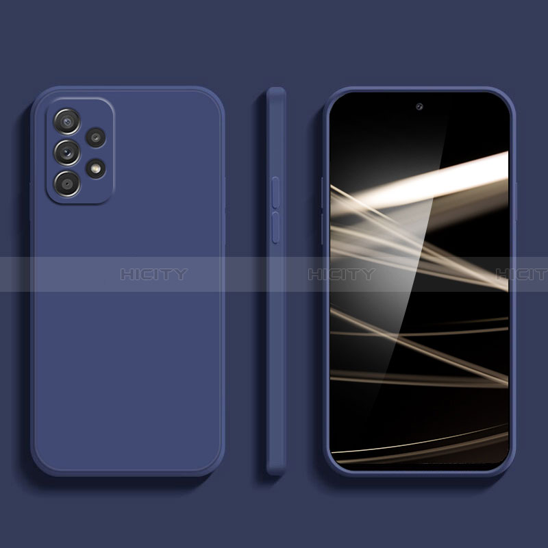 Silikon Hülle Handyhülle Ultra Dünn Flexible Schutzhülle 360 Grad Ganzkörper Tasche S05 für Samsung Galaxy A32 5G Blau