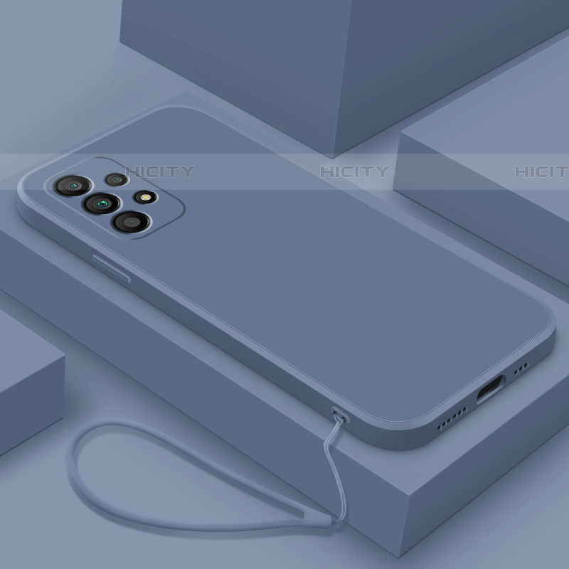 Silikon Hülle Handyhülle Ultra Dünn Flexible Schutzhülle 360 Grad Ganzkörper Tasche S05 für Samsung Galaxy A33 5G Lavendel Grau