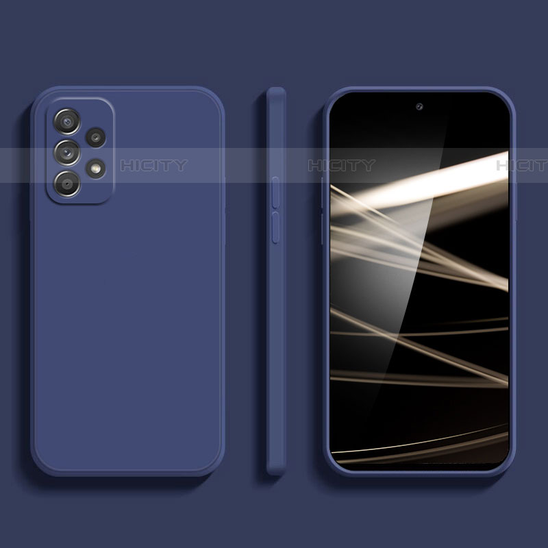 Silikon Hülle Handyhülle Ultra Dünn Flexible Schutzhülle 360 Grad Ganzkörper Tasche S05 für Samsung Galaxy A52 4G Blau Plus