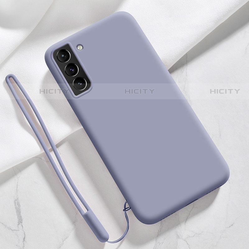 Silikon Hülle Handyhülle Ultra Dünn Flexible Schutzhülle 360 Grad Ganzkörper Tasche S05 für Samsung Galaxy S21 Plus 5G Lavendel Grau Plus