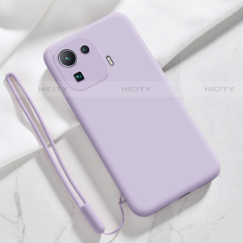 Silikon Hülle Handyhülle Ultra Dünn Flexible Schutzhülle 360 Grad Ganzkörper Tasche S05 für Xiaomi Mi 11 Pro 5G Helles Lila Plus