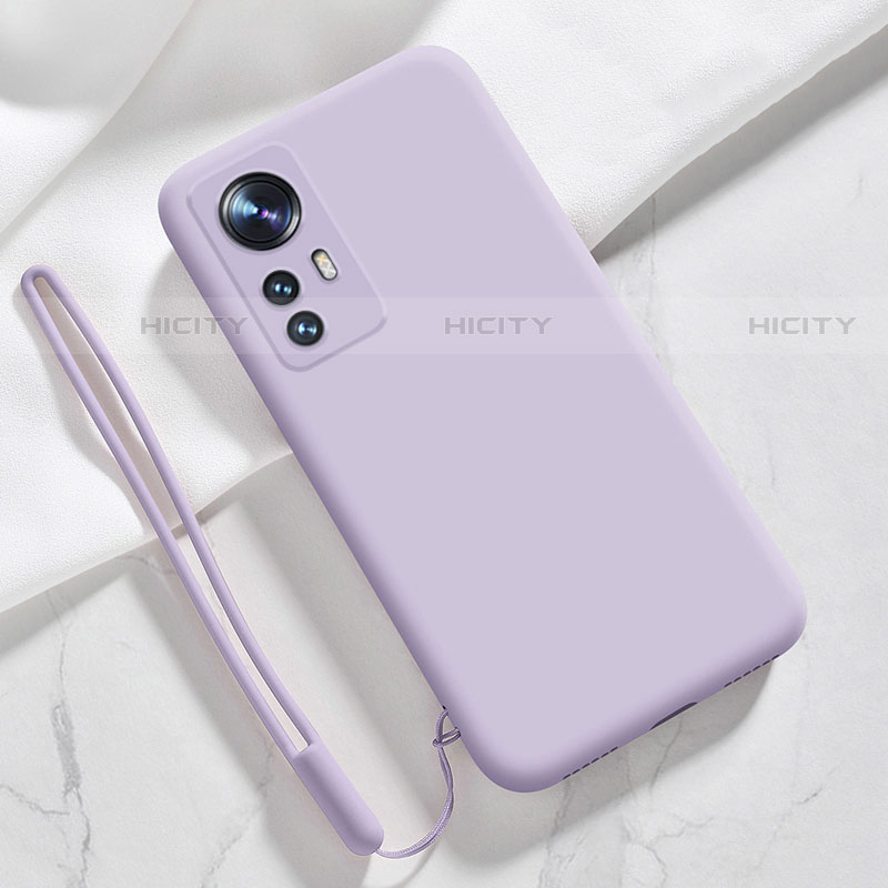 Silikon Hülle Handyhülle Ultra Dünn Flexible Schutzhülle 360 Grad Ganzkörper Tasche S07 für Xiaomi Mi 12 Pro 5G Helles Lila