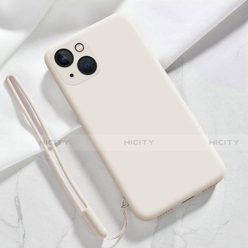 Silikon Hülle Handyhülle Ultra Dünn Flexible Schutzhülle 360 Grad Ganzkörper Tasche S08 für Apple iPhone 13 Mini Weiß Plus