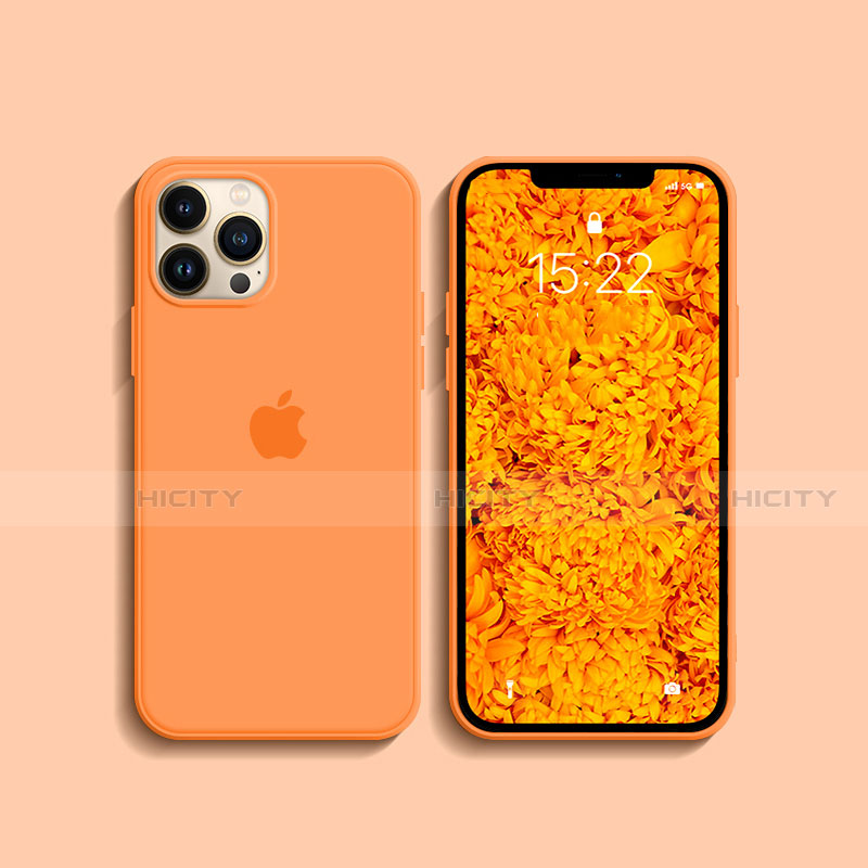 Silikon Hülle Handyhülle Ultra Dünn Flexible Schutzhülle 360 Grad Ganzkörper Tasche S08 für Apple iPhone 13 Pro Max Orange