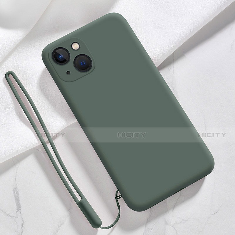Silikon Hülle Handyhülle Ultra Dünn Flexible Schutzhülle 360 Grad Ganzkörper Tasche S08 für Apple iPhone 14 Grün