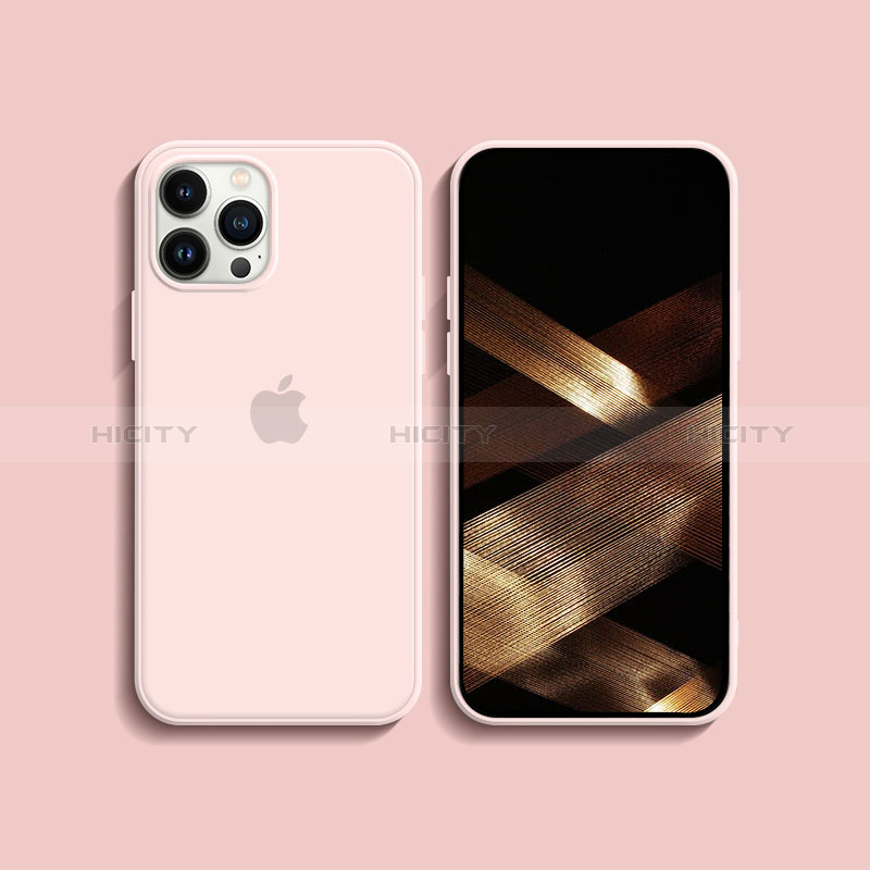 Silikon Hülle Handyhülle Ultra Dünn Flexible Schutzhülle 360 Grad Ganzkörper Tasche S08 für Apple iPhone 14 Pro Rosa Plus