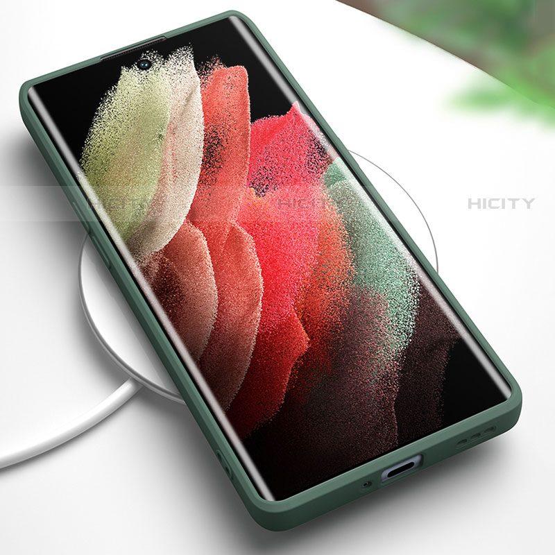 Silikon Hülle Handyhülle Ultra Dünn Flexible Schutzhülle 360 Grad Ganzkörper Tasche S08 für Samsung Galaxy S21 Ultra 5G groß