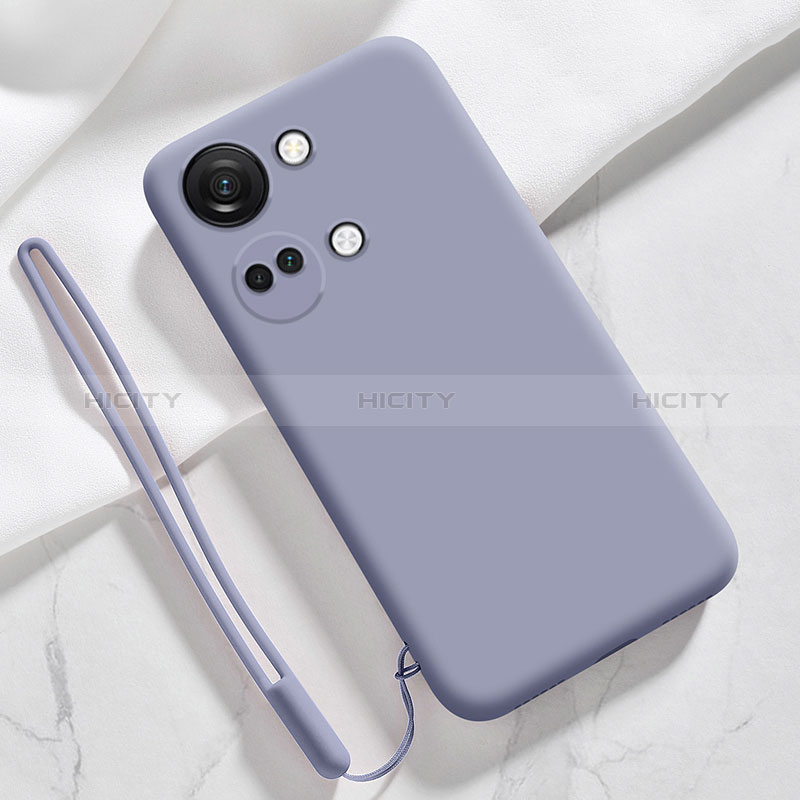 Silikon Hülle Handyhülle Ultra Dünn Flexible Schutzhülle 360 Grad Ganzkörper Tasche YK1 für OnePlus Ace 2V 5G Lavendel Grau Plus