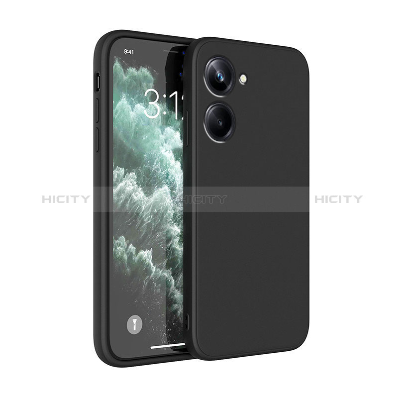 Silikon Hülle Handyhülle Ultra Dünn Flexible Schutzhülle 360 Grad Ganzkörper Tasche YK1 für Realme 10 Pro 5G Schwarz