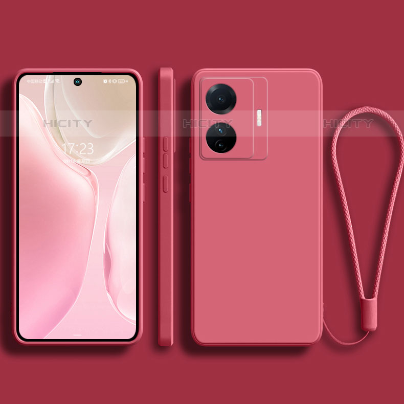 Silikon Hülle Handyhülle Ultra Dünn Flexible Schutzhülle 360 Grad Ganzkörper Tasche YK1 für Vivo iQOO Z6 Pro 5G Pink