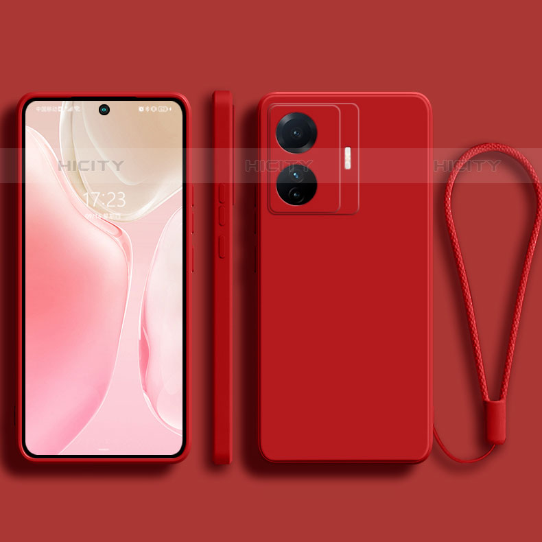 Silikon Hülle Handyhülle Ultra Dünn Flexible Schutzhülle 360 Grad Ganzkörper Tasche YK1 für Vivo iQOO Z6 Pro 5G Rot Plus