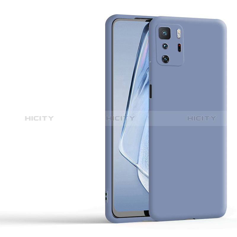 Silikon Hülle Handyhülle Ultra Dünn Flexible Schutzhülle 360 Grad Ganzkörper Tasche YK1 für Xiaomi Redmi Note 10 Pro 5G Lavendel Grau Plus