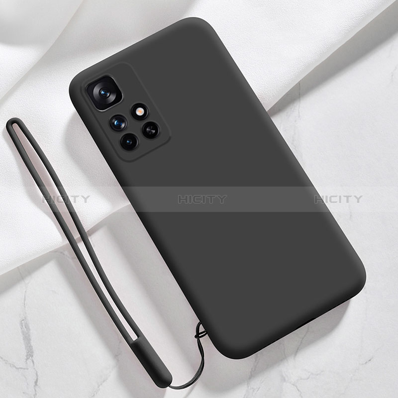 Silikon Hülle Handyhülle Ultra Dünn Flexible Schutzhülle 360 Grad Ganzkörper Tasche YK1 für Xiaomi Redmi Note 11 4G (2021) Schwarz Plus