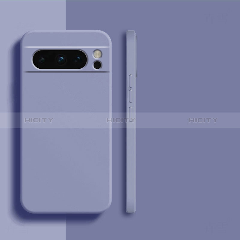 Silikon Hülle Handyhülle Ultra Dünn Flexible Schutzhülle 360 Grad Ganzkörper Tasche YK2 für Google Pixel 8 Pro 5G Lavendel Grau Plus