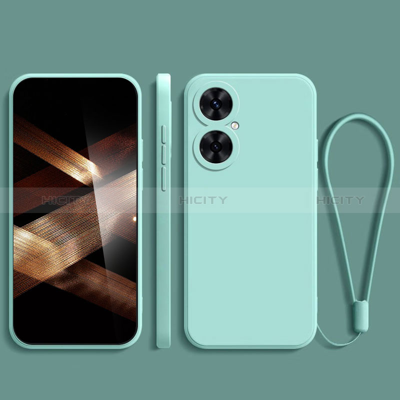 Silikon Hülle Handyhülle Ultra Dünn Flexible Schutzhülle 360 Grad Ganzkörper Tasche YK2 für Huawei Nova 11i Cyan