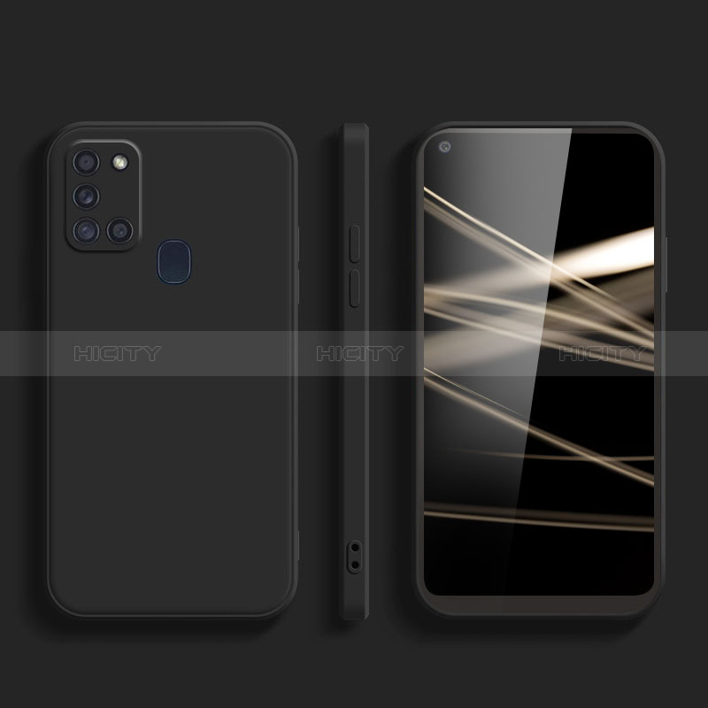 Silikon Hülle Handyhülle Ultra Dünn Flexible Schutzhülle 360 Grad Ganzkörper Tasche YK2 für Samsung Galaxy A21s Schwarz Plus