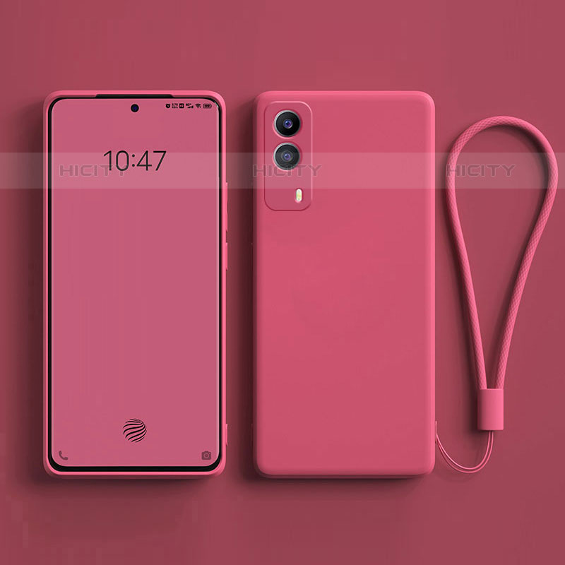 Silikon Hülle Handyhülle Ultra Dünn Flexible Schutzhülle 360 Grad Ganzkörper Tasche YK2 für Vivo iQOO Z5x 5G Pink