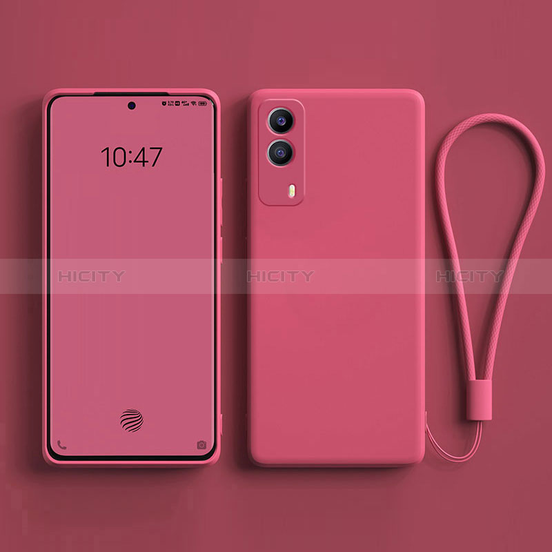 Silikon Hülle Handyhülle Ultra Dünn Flexible Schutzhülle 360 Grad Ganzkörper Tasche YK2 für Vivo T1x 5G Pink Plus