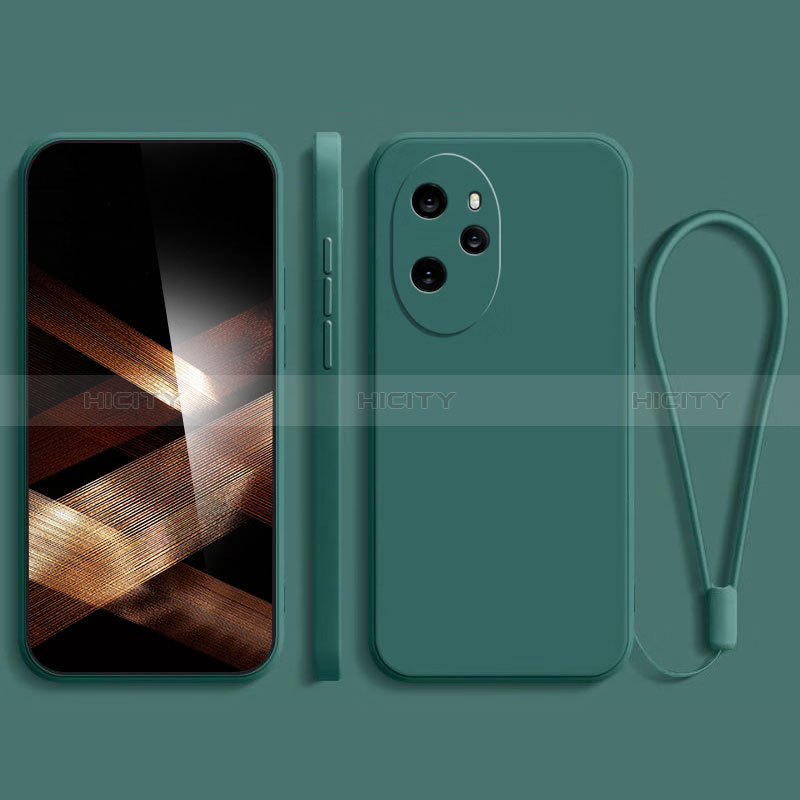 Silikon Hülle Handyhülle Ultra Dünn Flexible Schutzhülle 360 Grad Ganzkörper Tasche YK3 für Huawei Honor 100 Pro 5G Nachtgrün