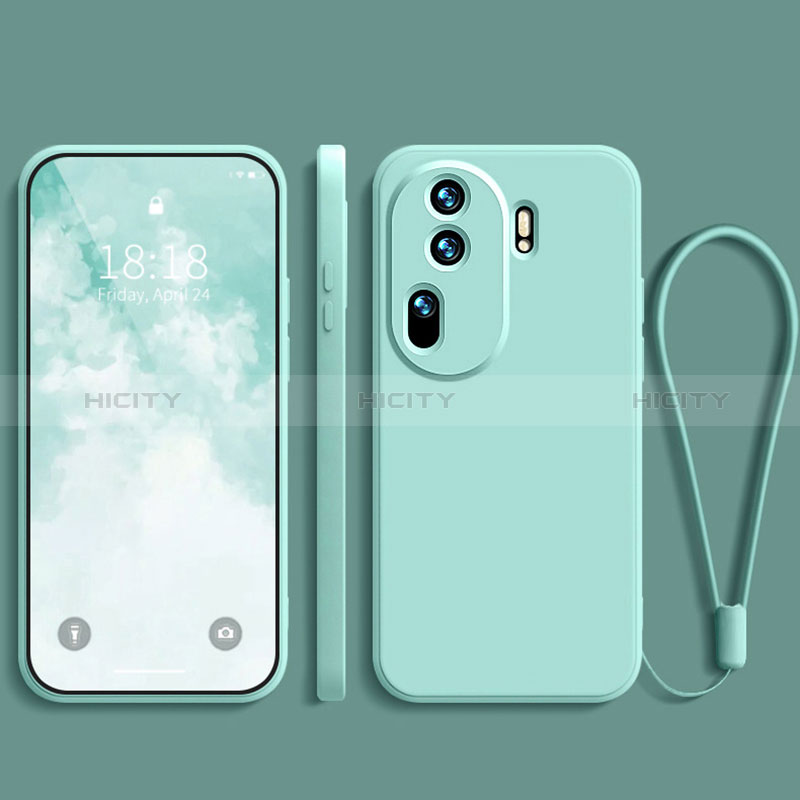 Silikon Hülle Handyhülle Ultra Dünn Flexible Schutzhülle 360 Grad Ganzkörper Tasche YK3 für Oppo Reno11 Pro 5G Cyan Plus