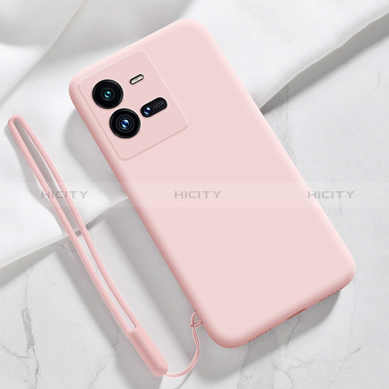 Silikon Hülle Handyhülle Ultra Dünn Flexible Schutzhülle 360 Grad Ganzkörper Tasche YK3 für Vivo iQOO 10 Pro 5G Rosa