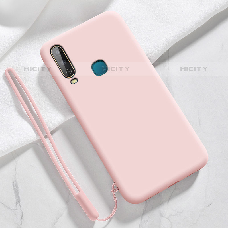 Silikon Hülle Handyhülle Ultra Dünn Flexible Schutzhülle 360 Grad Ganzkörper Tasche YK3 für Vivo Y12 Rosa Plus