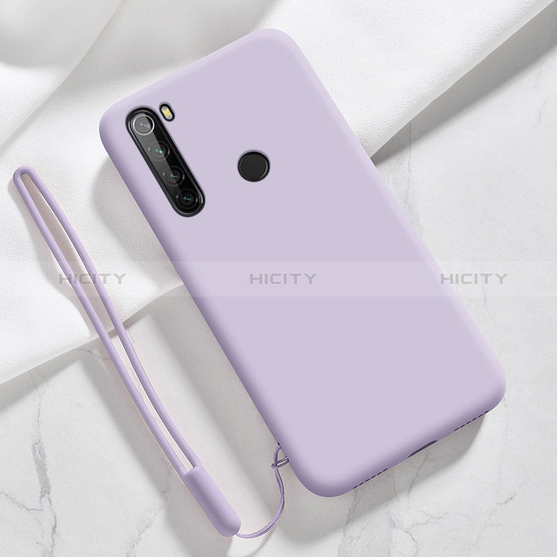 Silikon Hülle Handyhülle Ultra Dünn Flexible Schutzhülle 360 Grad Ganzkörper Tasche YK6 für Xiaomi Redmi Note 8 (2021) Helles Lila Plus