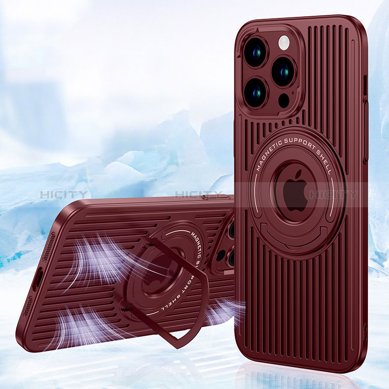 Silikon Hülle Handyhülle Ultra Dünn Flexible Schutzhülle Tasche mit Mag-Safe Magnetic Magnetisch AC1 für Apple iPhone 13 Pro Rot