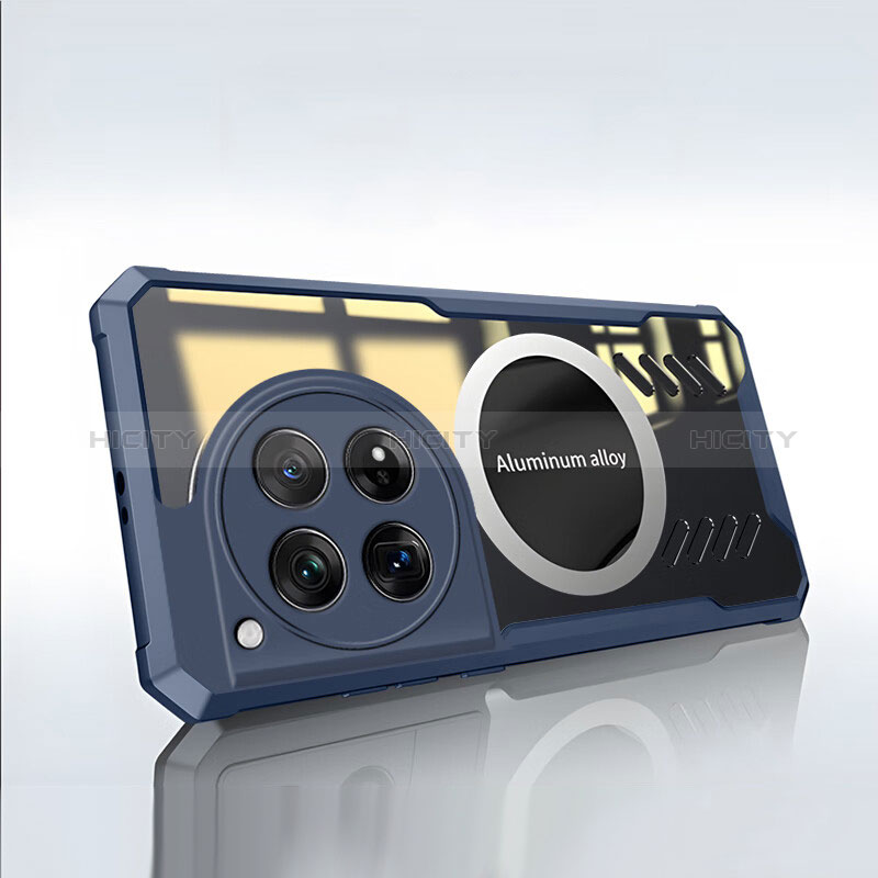 Silikon Hülle Handyhülle Ultra Dünn Flexible Schutzhülle Tasche mit Mag-Safe Magnetic Magnetisch P01 für OnePlus 12R 5G Blau