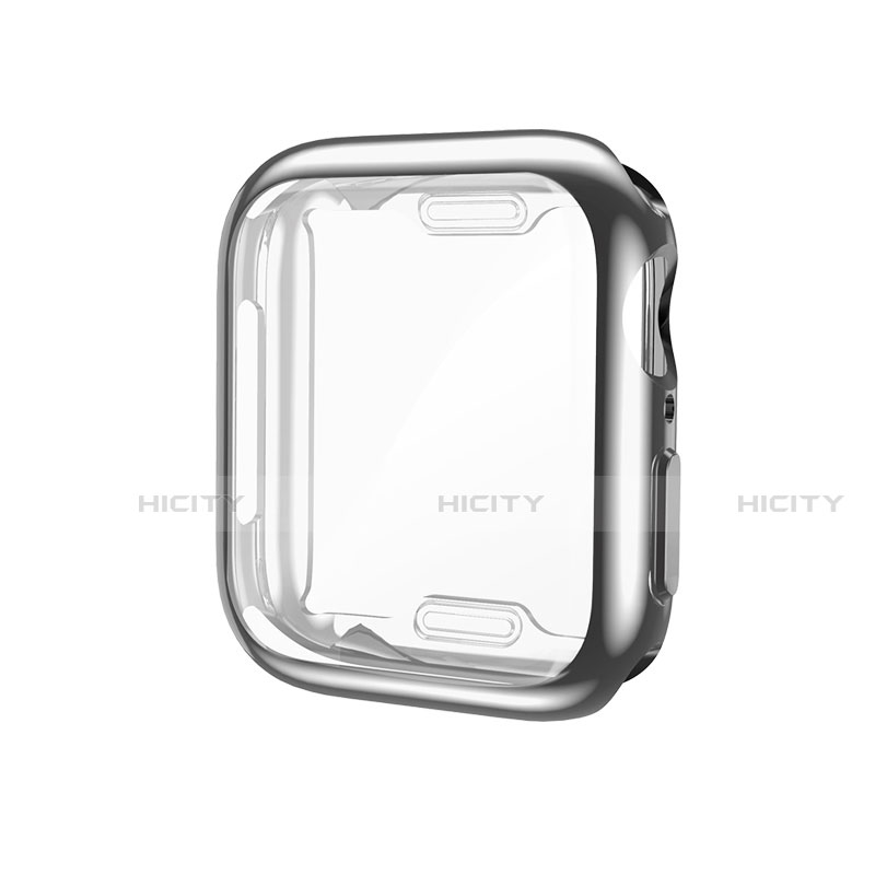 Silikon Hülle Handyhülle Ultra Dünn Flexible Schutzhülle Tasche S01 für Apple iWatch 5 40mm Silber Plus