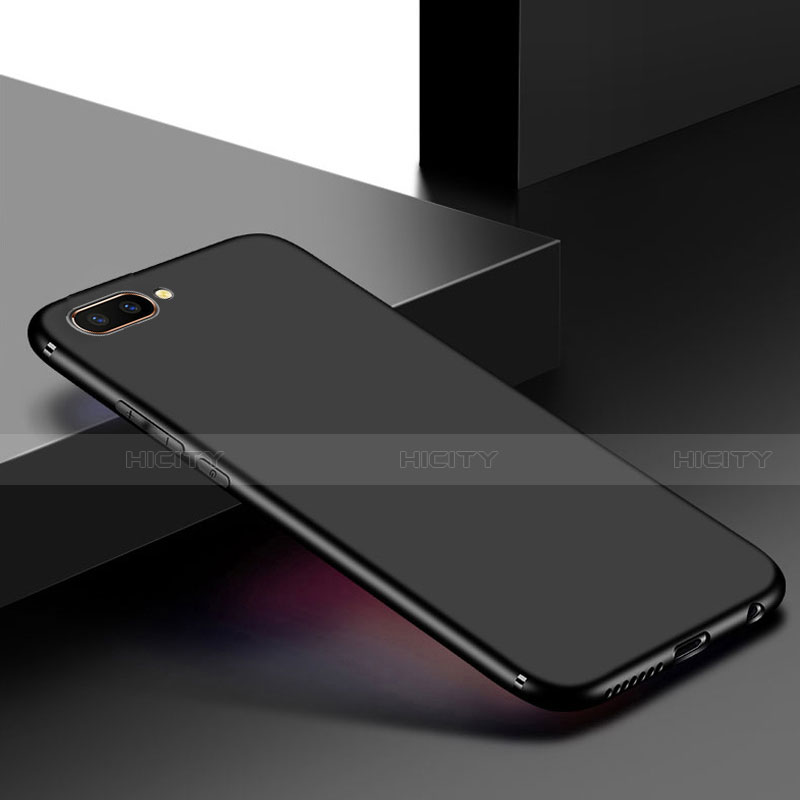 Silikon Hülle Handyhülle Ultra Dünn Flexible Schutzhülle Tasche S01 für Oppo A12e Schwarz