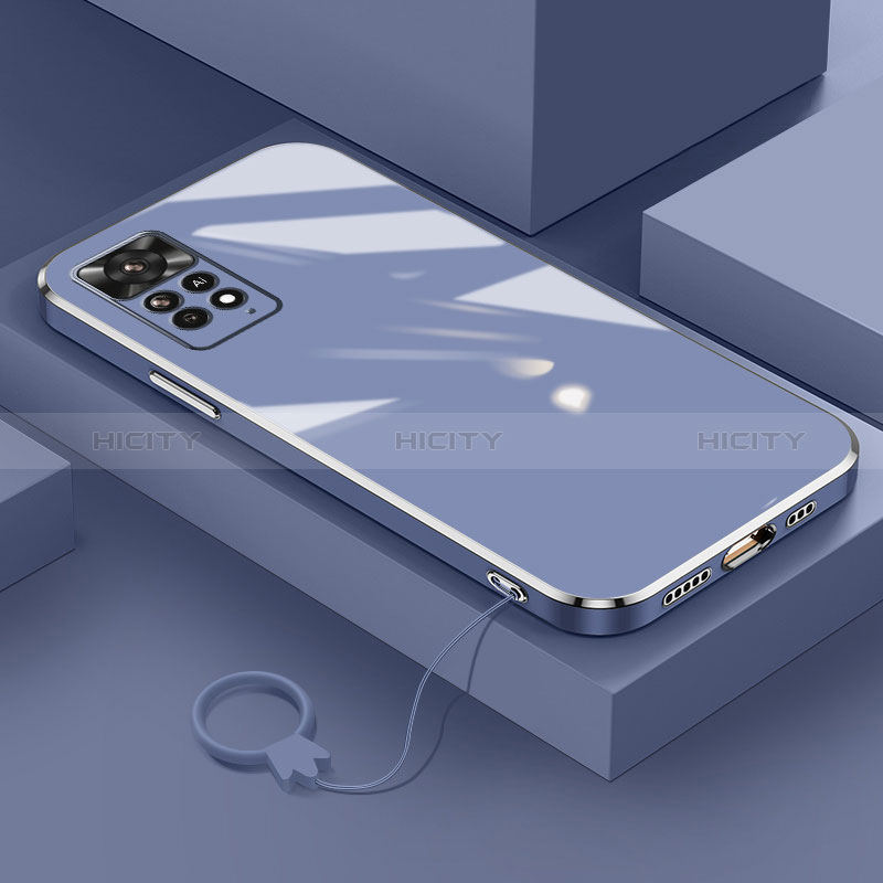 Silikon Hülle Handyhülle Ultra Dünn Flexible Schutzhülle Tasche S01 für Xiaomi Redmi Note 11 Pro 4G Lavendel Grau