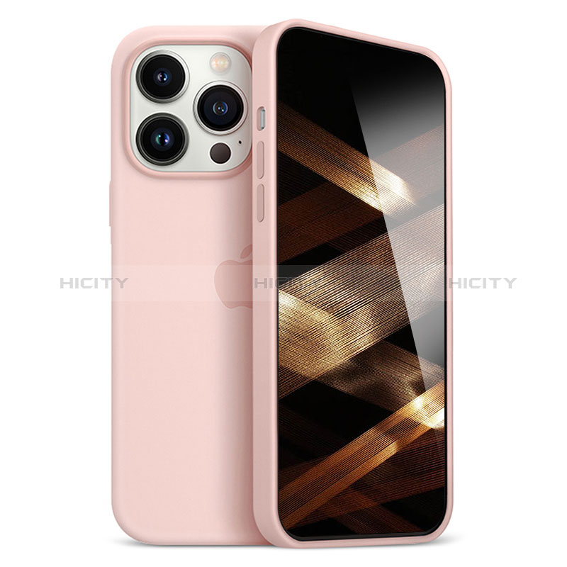 Silikon Hülle Handyhülle Ultra Dünn Flexible Schutzhülle Tasche S05 für Apple iPhone 14 Pro Max Rosegold