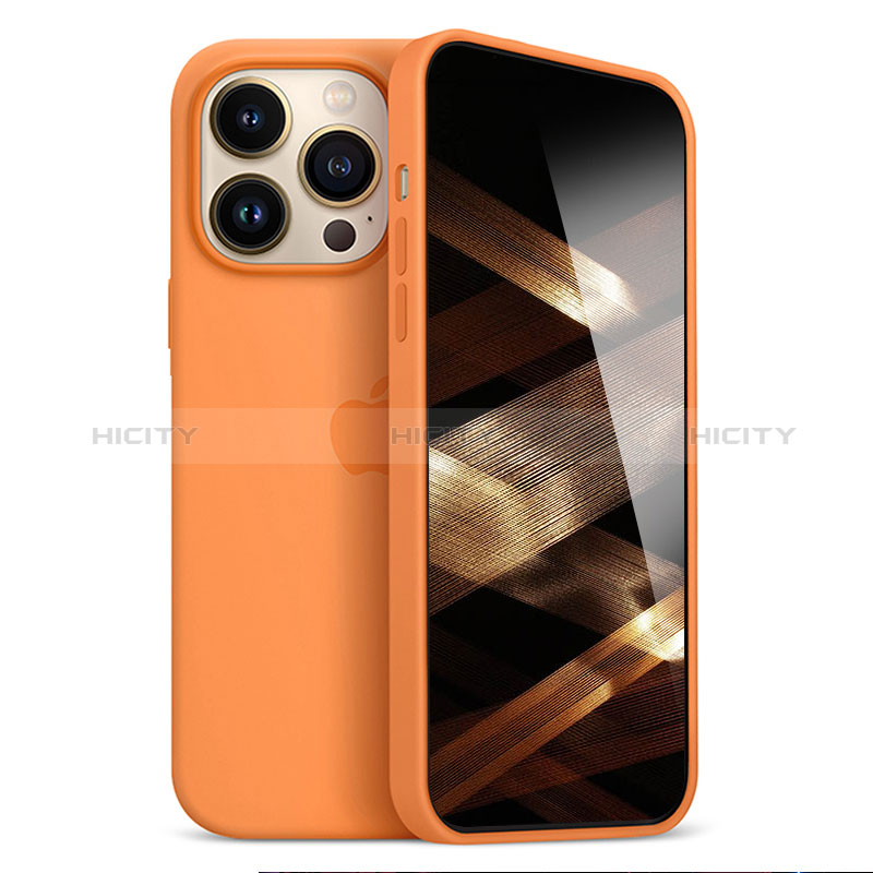 Silikon Hülle Handyhülle Ultra Dünn Flexible Schutzhülle Tasche S05 für Apple iPhone 14 Pro Orange Plus