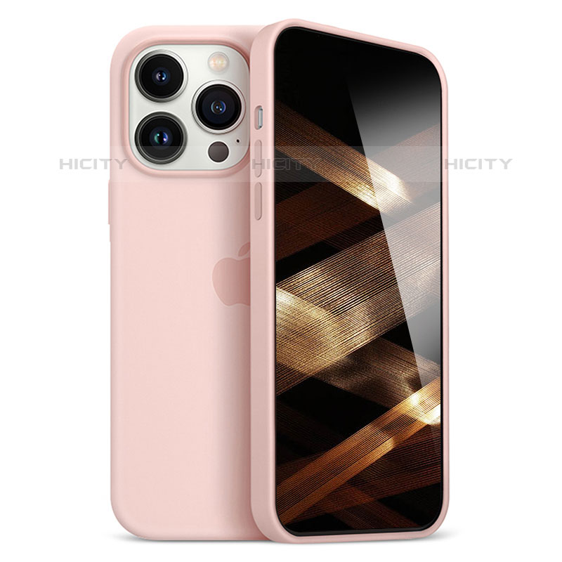 Silikon Hülle Handyhülle Ultra Dünn Flexible Schutzhülle Tasche S05 für Apple iPhone 15 Pro Max Rosegold Plus