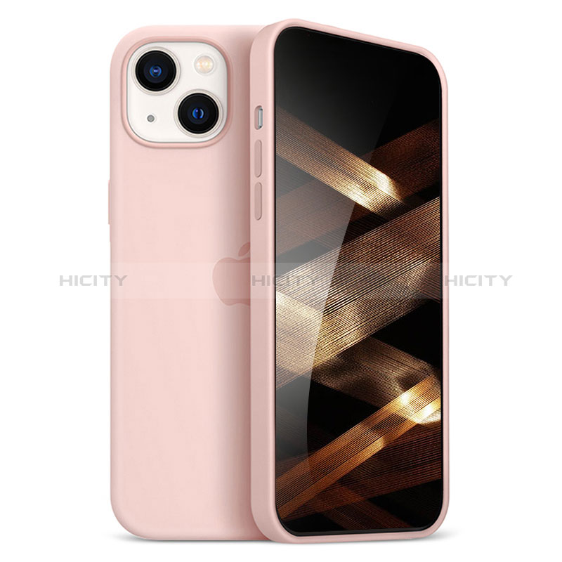 Silikon Hülle Handyhülle Ultra Dünn Flexible Schutzhülle Tasche S05 für Apple iPhone 15 Rosegold Plus