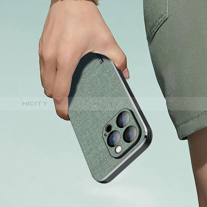 Silikon Hülle Handyhülle Ultra Dünn Flexible Schutzhülle Tasche Stoff AT1 für Apple iPhone 14 Pro