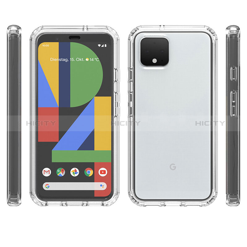 Silikon Hülle Handyhülle Ultra Dünn Flexible Schutzhülle Tasche Transparent Vorder und Rückseite 360 Grad Ganzkörper Farbverlauf für Google Pixel 4 groß