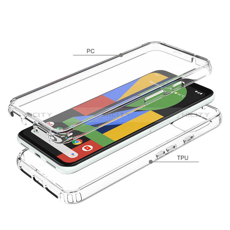 Silikon Hülle Handyhülle Ultra Dünn Flexible Schutzhülle Tasche Transparent Vorder und Rückseite 360 Grad Ganzkörper Farbverlauf für Google Pixel 4 XL